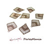 4 Estampes pendentif filigrane Losange RETRO OR ROSE de 20mm A3757