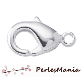 Fermoirs Mousquetons 12mm Argent Platine