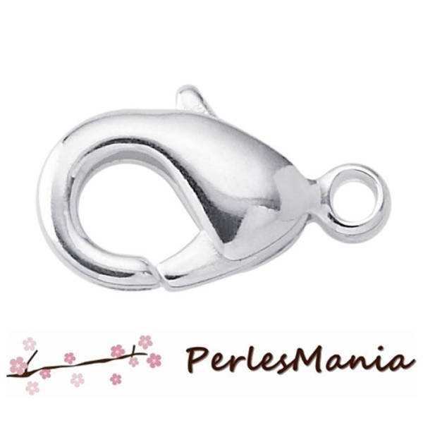 Fermoirs Mousquetons 12mm Argent Platine