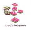 PAX 20 pendentifs émaillés Bouche Fermée FUSCHIA S1197332