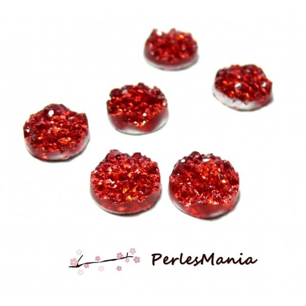PAX 20 cabochons plat druzy, drusy ronds 12mm S1183282