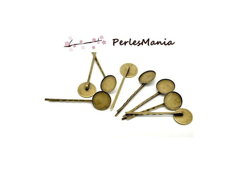 Supports de Barrettes Bob Pin, PINCE A CHEVEUX BRONZE PLATEAU 18mm