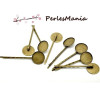 10 BARRETTES BOB PIN PINCE A CHEVEUX BRONZE PLATEAU 18mm, DIY