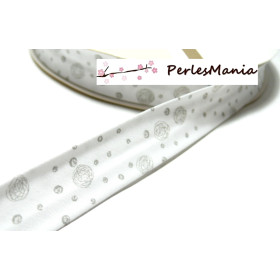 Apprêt mercerie 2m ruban biais GRIGRI 20mm 7670 couleur GRIS 8