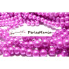 perles de verre, nacre rose, FUSCHIA, 6mm