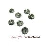 cabochons plat druzy, drusy ronds ARGENTE 8mm S1179961