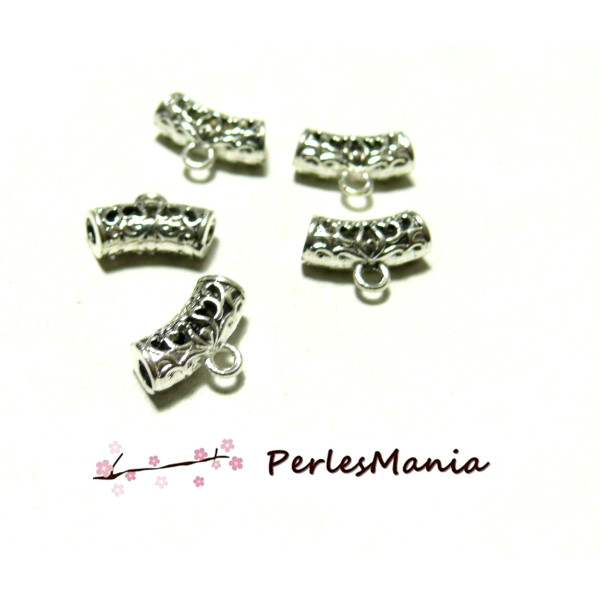 PAX 50 pendentifs bélières P30047 metal Argent Antique