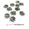 PAX 50 pendentifs breloque FLEURS DE LOTUS couleur ARGENT ANTIQUE S1123371