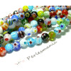 Perles de verre millflori 6mm
