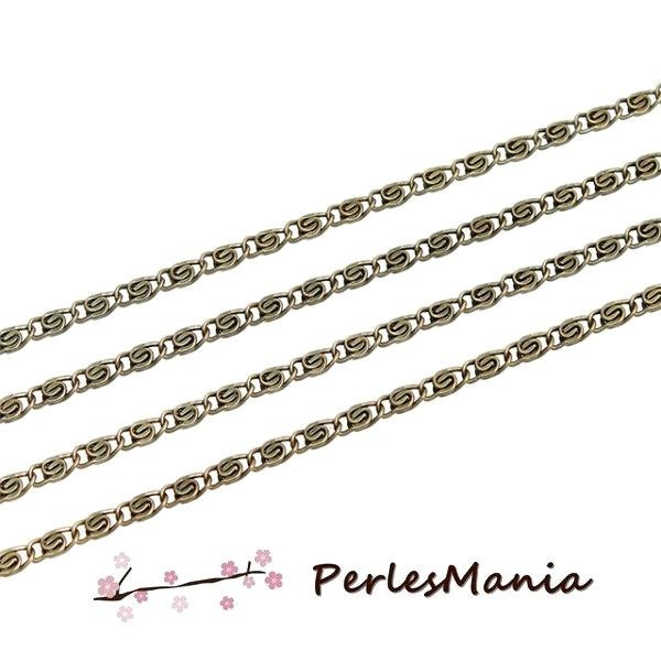 PAX 10 mètres Chaine PCHS003Y Bronze 3 par 5mm fourniture pour création de bijoux 