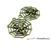 PAX 10 pendentifs breloque bronze toile d'araignée  2Y6317 