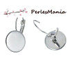 PAX 50 pièces boucle d'oreille DORMEUSE PLATEAU metal couleur ARGENT PLATINE 14mm S116810