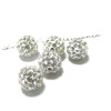 1 perle shambala 8mm blanc argent qualité 