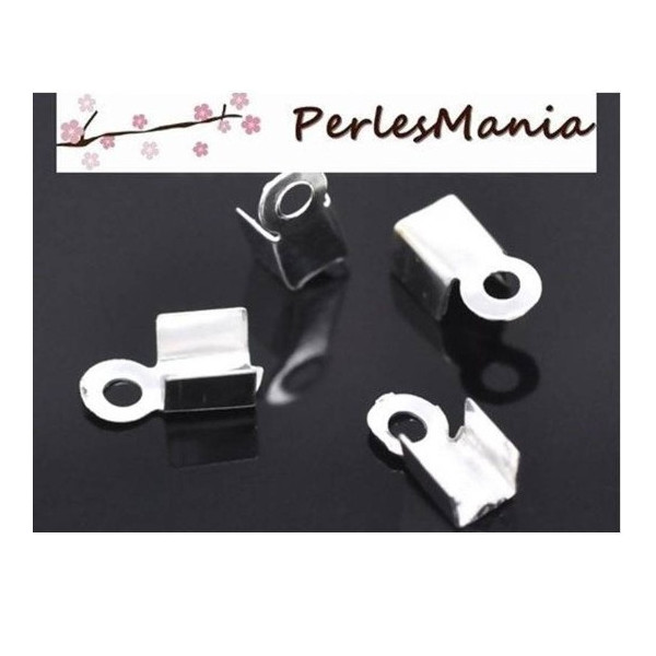 PAX 500 GRIFFE Pince ATTACHE RUBAN embouts de finition  9 par 4mm Argent Vif  serre fils S1114896