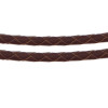 1 mètre CORDON Tresse CUIR VERITABLE 3mm MARRON  Chocolat Ref 14