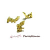 PAX 3 PENDENTIF LAPIN BALLON metal DORE 14mm S1193755