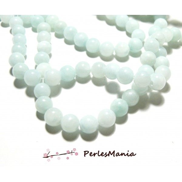 1 fil d'environ 50 perles JADE BLEU CLAIR 8mm couleur Y04