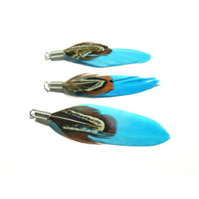 PAX 10 PLUMES NATURELLES  avec embouts BLEU S11101085
