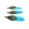 Plumes Naturelles avec Embouts Bleu