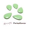 10 sequins médaillons émaillés BIFACE GOUTTE 22mm Vert pastel A009