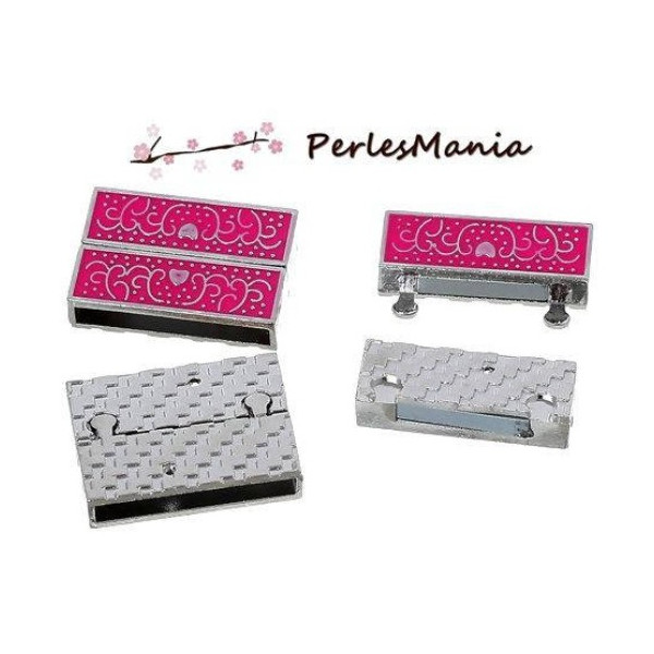 PAX 2  GRANDS FERMOIRS  MAGNETIQUES AIMANTES  VERT EMAILLE  S1171727