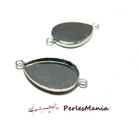 10 connecteurs GOUTTE qualité 18 par 25mm argent platine ref 35236