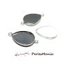 20 pièces: 10 connecteurs GOUTTE qualité 13 par 18mm argent platine ref 35237 et 10 cabochons goutte