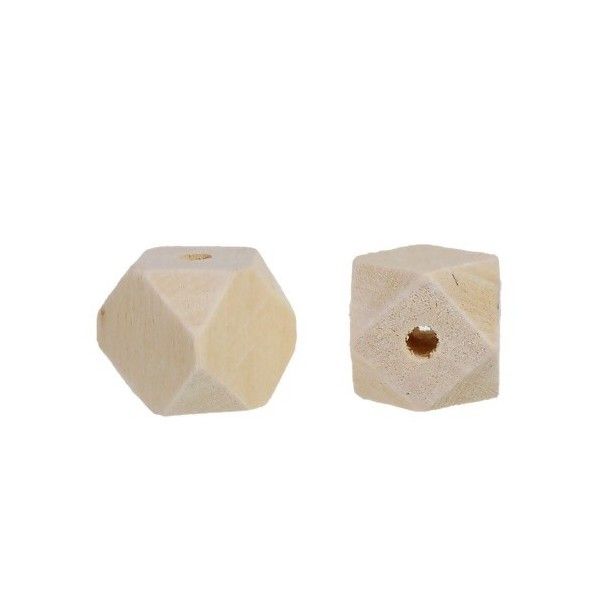 PAX 30 perles en Bois polygones NATUREL 20mm S1176071
