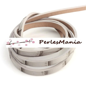 Environ 1,2 mètre de Cordon Simili Cuir Style Bambou GRIS 5mm T101A