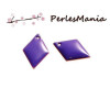 PAX 10 sequins médaillons émaillés biface LOSANGE 16 par 11mm VIOLET S1191536