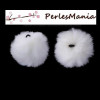 PAX 5 pompons boules en FOURRURE TRES DOUCE Rose 80mm S1191285