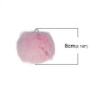 pompons boules en ANGORA Rose Pale 80mm