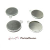 PAX: 30 support de pendentif QUALITE CUIVRE attache ronde 12mm ARGENT PLATINE S1153191