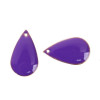 Sequins médaillons émaillés biface GOUTTE 21 par 13mm VIOLET base doré