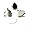 20 pièces: 10 Supports de  BAGUES pour Supports de  BAGUES pour CABOCHON Goutte 13 par 18mm ARGENT PLATINE Double QUALITE
