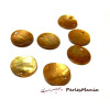 Apprêt 20 pendentifs nacre sequins ref P15M  ocre sienne en 15mm  P014 
