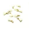 PAX 10 MINI pompons breloque passementière avec fil d'or et anneau 10mm CREME ref 160721134006