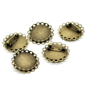 Broches Double Vague 25mm – Métal Couleur Bronze