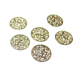 Estampes pendentif filigrane Mini Arbre Doré de 12mm