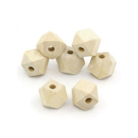 PAX 10 perles en Bois polygones NATUREL 20mm PS1176071