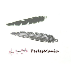 10 Estampes  filigrane PLUMES ARGENT de 23mm C7295