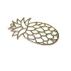 4 Estampes pendentif filigrane ANANAS OR de 25mm C8218