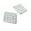 4 Estampes pendentifs multiconnecteur filigrane Carre à fleur Argent Vif de 21mm C3834