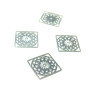 10 Estampes pendentifs multiconnecteur filigrane Carre Mandala Argent Vif de 12mm C757