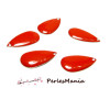 Sequins Goutte d’Eau 21 mm – Émaillés Rouge sur Base Métal Argenté