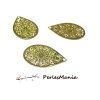 4 Estampes pendentif filigrane GOUTTE DORE de 28 mm, DIY