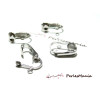 Supports de Boucles d'Oreille Clips 16x13mm Argent Platine avec Attache