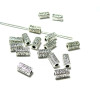 PAX 25 perles intercalaires Martelées Rectangle TUBE metal couleur ARGENT ANTIQUE PS1197703