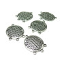 Pendentifs multiconnecteur FLEUR de VIE metal couleur ARGENT ANTIQUE