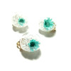 PAX 5 Pendentifs GLOBES BULLES EN VERRE  Fleur et Rhinestone socle DORE  S1198721